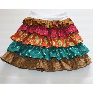Young Colors Boutique Girl's Indian Summer Fall Patchwork Ruffle Skirt size 4T